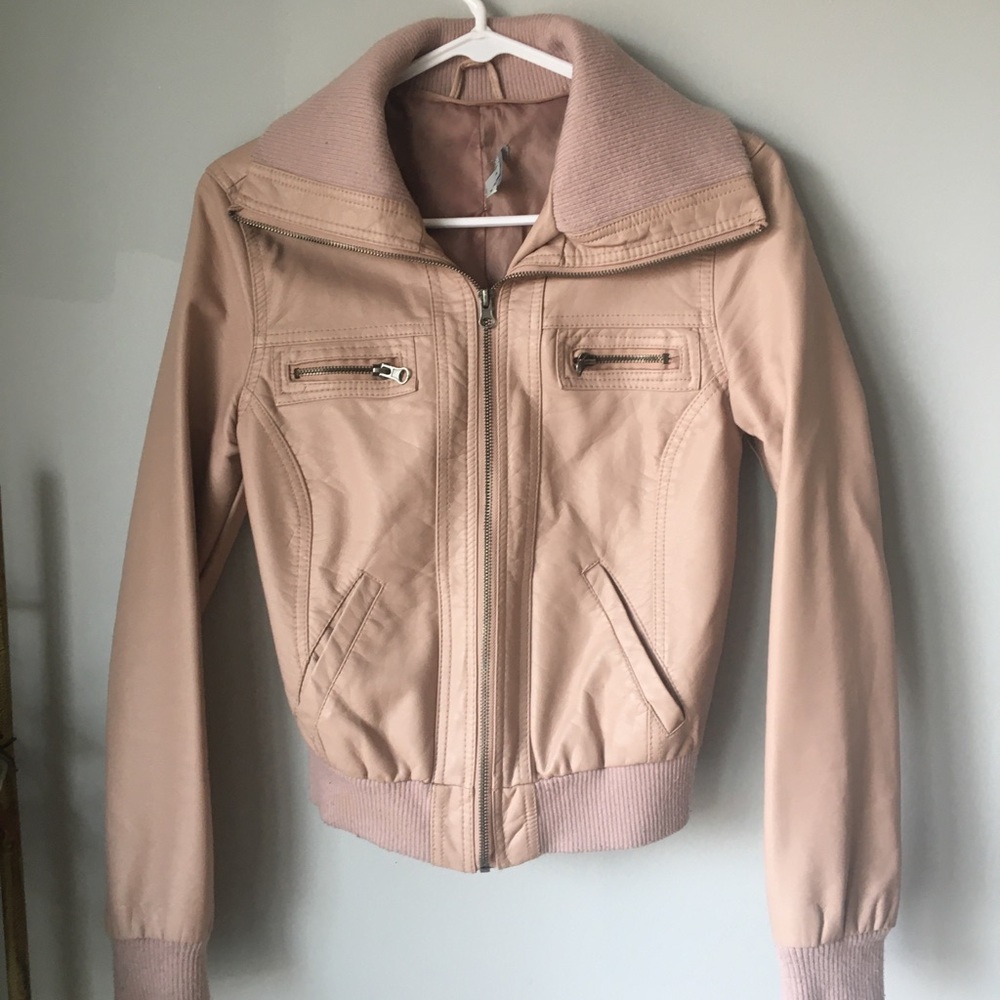 Light Pink Leather Jacket